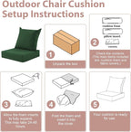 Outdoor Deep Seat Cushion Set, 24x24 Inch Water-Resistant & Fade-Resistant - Image 7