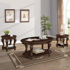 Round End Table for Living Room, Solid Wood Sofa Side Table - Image 7