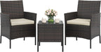 3-Piece Outdoor Furniture Set, PE Rattan Wicker Chairs - Image 7
