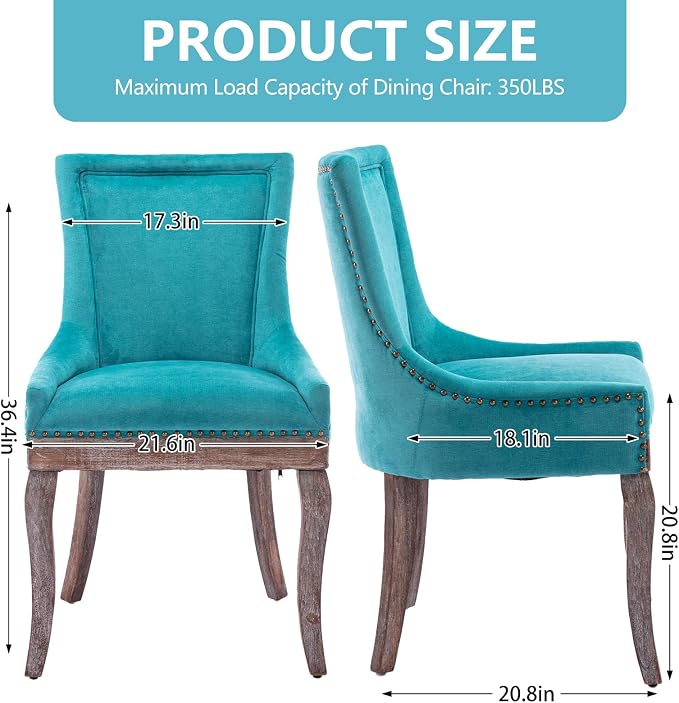 Modern Dining Chairs Set of 2, High Back Dining Chairs Side Chairs - Image 3