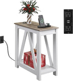 WLIVE Farmhouse End Table, Narrow Side Table - Image 9
