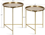 Kate and Laurel Ulani Modern Nesting Side Table; Set of 2; Gold; Sophisticated - Image 3