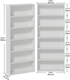 IRONCK Bookshelves and Bookcases Set of 2 Floor Standing 6 Tiers Display - Image 3