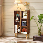 LEYAOYAO 5 Cube Small Bookshelf, 3 Tier Mid-Century Bookcase - Image 7