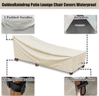 Outdoor Lounge Chair Covers Waterproof Patio Chaise Lounge Covers 600D - Image 3