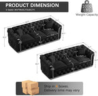 Luxury Chesterfield Sofa Set of 2, Velvet Tufted Couch Victorian Black and - Image 2