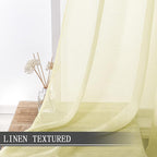 Tollpiz Short Sheer Tier Curtains Linen Textured Half Kitchen Curtain Sheers - Image 2