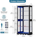 Dystler Display Cabinet with Glass Doors, LED Display Case with Removable Shelf - Image 2
