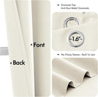 MIULEE Blackout Curtains for Bedroom 2 Panels 40 x 54 Inch Long Cream | Thermal - Image 4