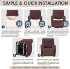 Oversized Recliner Chair Covers, 4-Piece Stretch Geometric Strokes Jacquard - Image 8