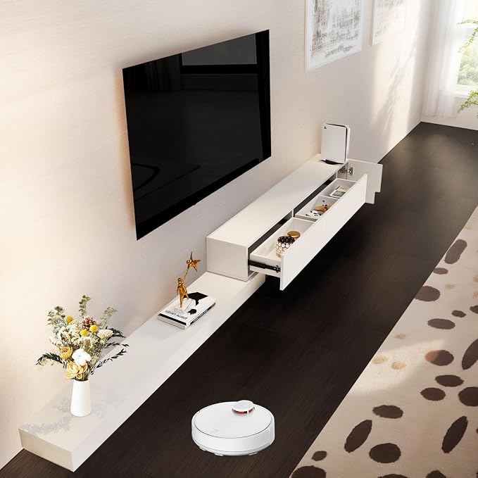 Retractable TV Shelf, Solid Wood Minimalist TV Stand, Mid-Century TV Console - Image 8