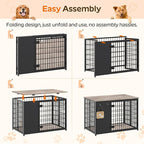 YATINEY Foldable Dog Crate Furniture, Dog Crate - Image 3