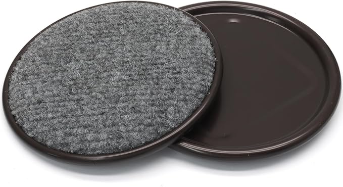 12Pcs Round Metal Felt Furniture Caster Cups, 4Inch Carpet-Bottom Furniture by Unknown