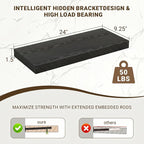 Acovy 24 Inch Floating Shelves, Wooden Shelves - Image 3