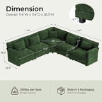 ELUCHANG 114" Oversized V-Shaped Cloud Couch Modular Sectional Sofa - Image 2