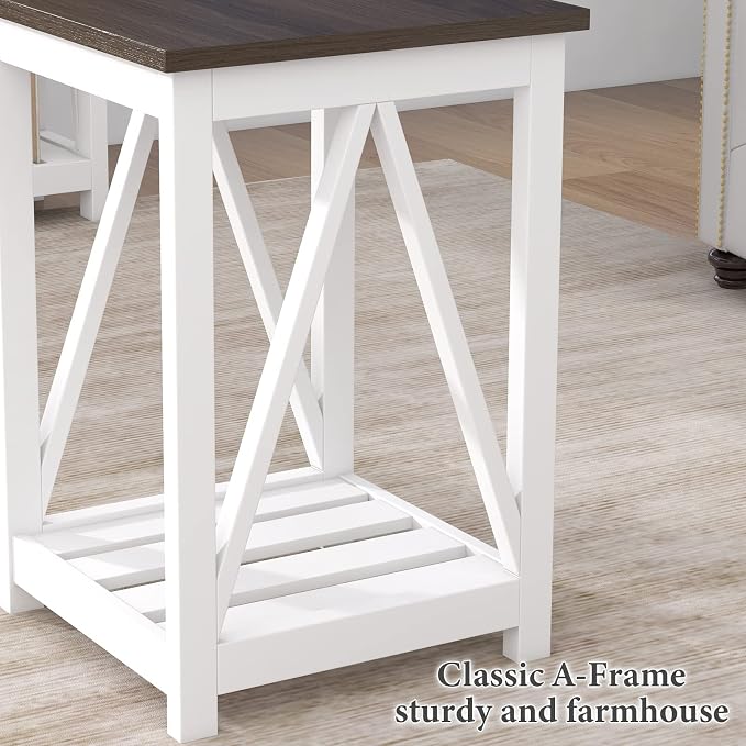 ChooChoo Farmhouse End Table, Rustic Vintage End Side Table - Image 9