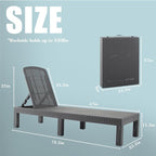 DIMAR GARDEN Outdoor Chaise Lounge, Resin Pool Lounge Chair Waterproof Recliner - Image 3