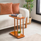 C-Shaped Solid Wood End Table, Side Table by FURNIREM