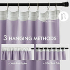 MIULEE Lilac Back Tab Blackout Curtains 52x72 Inches Long 2 Panels Set | Rod - Image 3