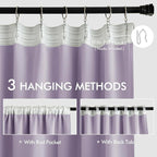 MIULEE Lilac Back Tab Blackout Curtains 52x102 Inch Long 2 Panels Set | Rod - Image 3