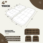 DANGHOOGY Wicker Chair Cushions, Waterproof Outdoor Loveseat Cushions - Image 2
