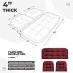 DANGHOOGY Wicker Chair Cushions, Waterproof Outdoor Loveseat Cushions - Image 2