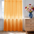 SpaceDresser Check Sheer Curtains 45 Inches Long - Image 3