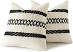 MIULEE Set of 2 Black Boho Decorative Pillow Covers 18x18 Inch | Farmhouse - Image 8