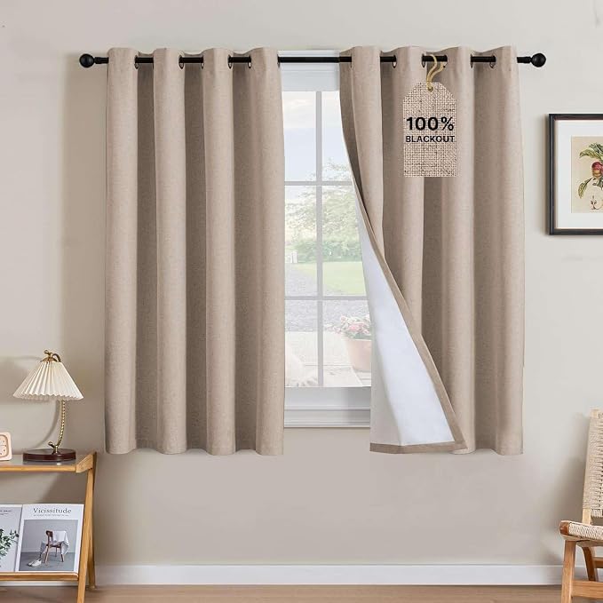 H.VERSAILTEX Linen Curtains 100% Blackout Curtains by HVERSAILTEX
