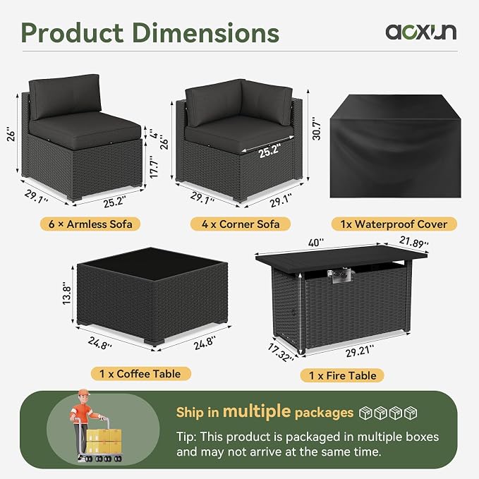Aoxun 15 Piece Patio Furniture Set - Image 4