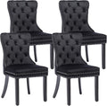 KCC Velvet Dining Chairs Set of 4, Upholstered High-end Tufted Dining Room Chair by KCC