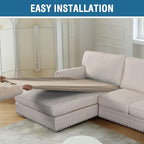 H.VERSAILTEX Sectional Couch Covers 1 Piece Chaise Slipcover L Shape Separate - Image 8
