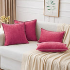 MIULEE Decorative Couch Throw Pillow Covers 18x18 Inch Hot Pink 2 Pack | - Image 5