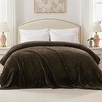 Exclusivo Mezcla Soft Waffle Fleece Bed Blanket King Size, Coffee | Lightweight - Image 5