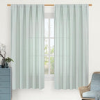 Semi Sheer Linen Curtains 63 Inch Length by LAMIT