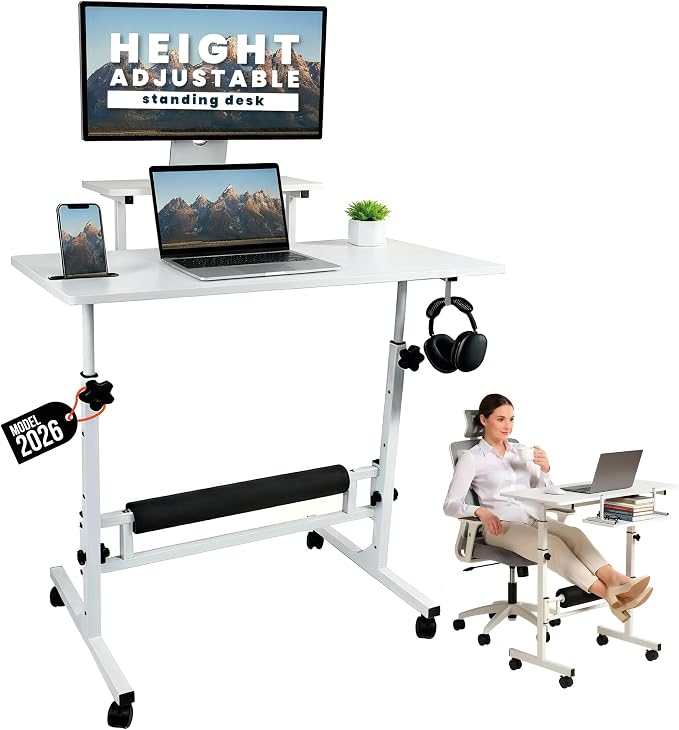 Model 2026 Adjustable Height Rolling Desk by Unknown