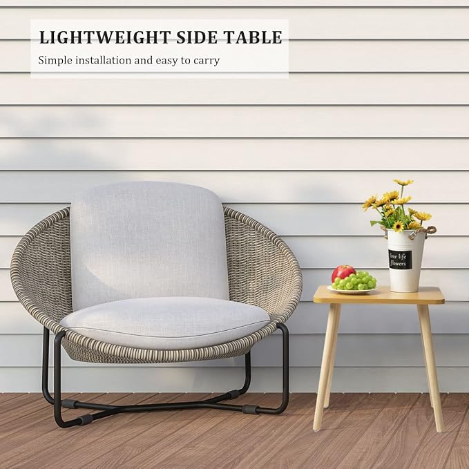FORAOFUR Side Table, Modern Small End Table, Wood Nightstand - Image 9