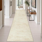 3x14 Washable Runner Rug：Modern Abstract Kitchen Soft Carpet Beige | by FXRHLP