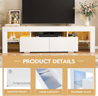 JUMMICO TV Stand with LED Lights, Modern Entertainment Center Media and Open - Image 6