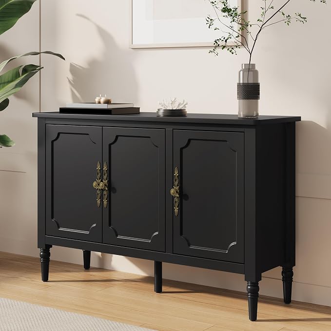 FansaFurn 3-Door Cabinet with Adjustable Shelves, Accent Sideboard with Turned by FansaFurn
