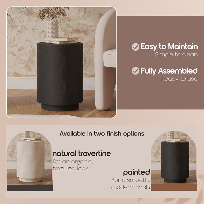 LeisureMod 14” Wide Round Side Table in Fiberstone - Image 7