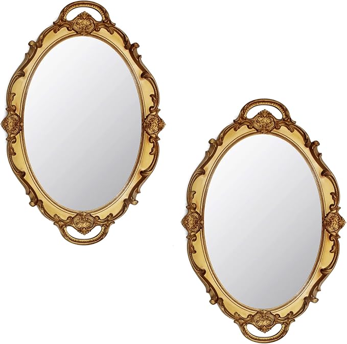 Eaoundm 14.5 x 10 inchs Oval Antique Decorative Wall Mirror Vintage Hanging by Eaoundm