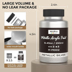 Nicpro Metallic Silver Acrylic Paint, 8.45oz/250ml Silver Leaf Paint, Non Toxic - Image 7