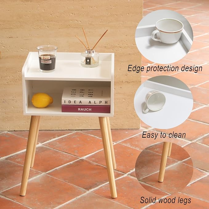 MaxSmeo White Nightstand, Small Bed Side Table - Image 4