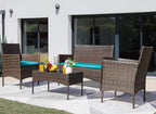 Greesum Patio Furniture 4 Pieces Conversation Sets Outdoor Wicker Rattan Chairs - Image 2
