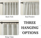 RYB HOME Farmhouse Boho Linen Sheer Curtains 90 inches Long - Image 2