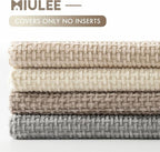 MIULEE Decorative Chenille Pillow Covers Neutral Beige 20x20 Pack of 4 | Modern - Image 6