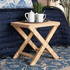 Baxton Studio Farica Modern Bohemian Natural Rattan and Mahogany Accent Bench - Image 2