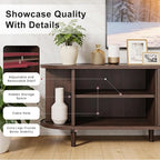 58" Mid Century Modern TV Stand, Wood TV Consoles - Image 6