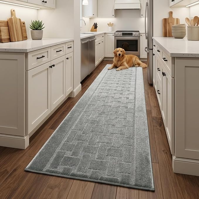 Runner Rug 27 ft, Extra Long Non-Slip Washable Rug, Rubber Backing, Rolled in - Image 2